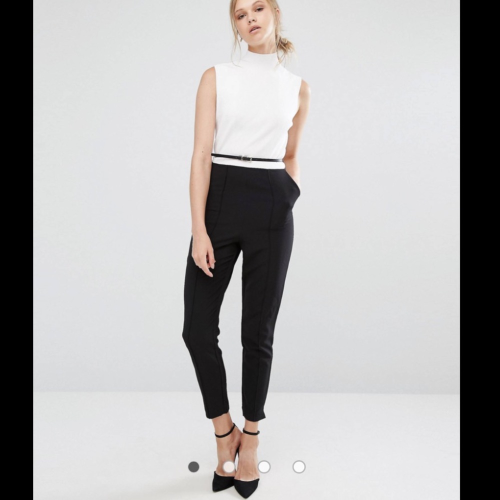 Ted Baker Black and White Sleeveless Jumpsuit